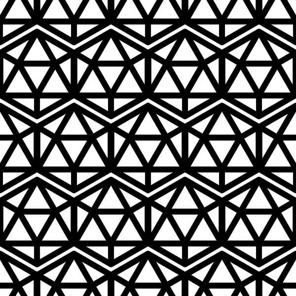 White with black geometry vector seamless pattern 09