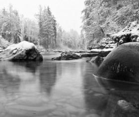 Winter glacier landscape Stock Photo