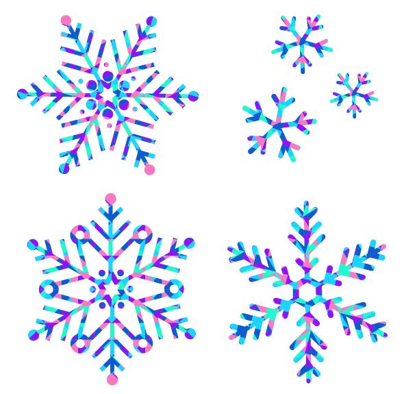 Winter snowflake illustration vectors set