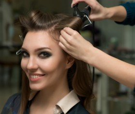 Woman perming in the beauty salon Stock Photo 07