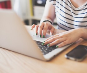 Woman using laptop Stock Photo 02