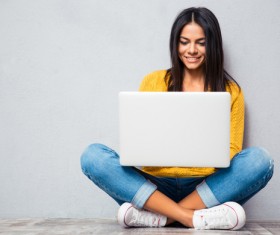Woman using laptop Stock Photo 03