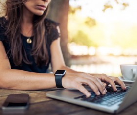 Woman using laptop Stock Photo 05