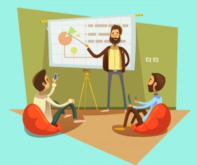 Working cartoon funny design vector 02