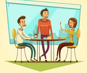 Working cartoon funny design vector 03