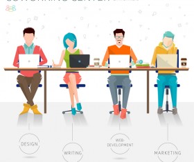 Working center design vector 02