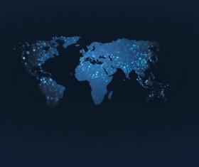 World map with dark blue background vector