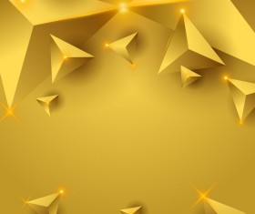 Yellow triangle background with star light vector 02