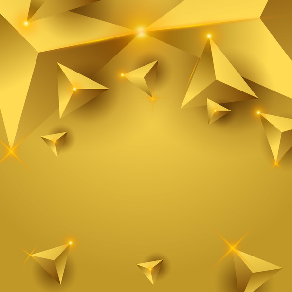 Yellow triangle background with star light vector 02