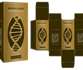 brown package box template vector 02