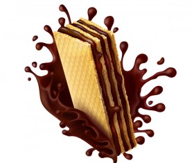 chocolate wafer biscuits vector