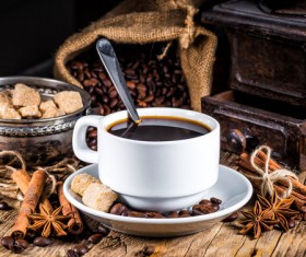 coffee and caramel and coffee beans Stock Photo 01