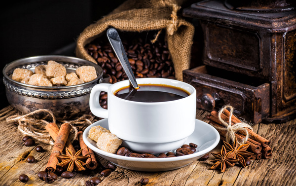 coffee and caramel and coffee beans Stock Photo 01