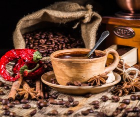 coffee and caramel and coffee beans Stock Photo 03