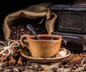 coffee and caramel and coffee beans Stock Photo 04