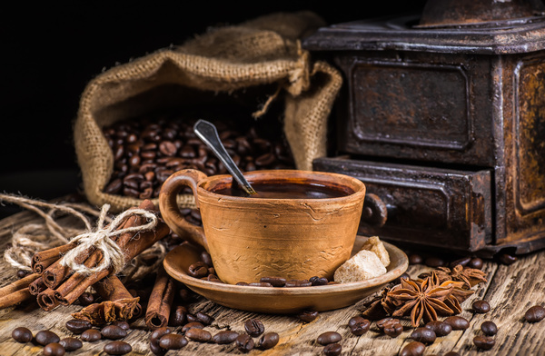 coffee and caramel and coffee beans Stock Photo 04
