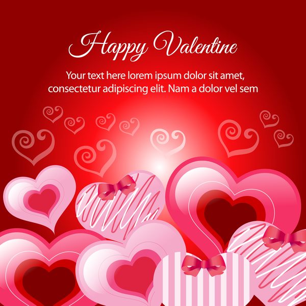 happy valentine various heart vector