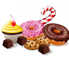 heap of sweets vectors illustration