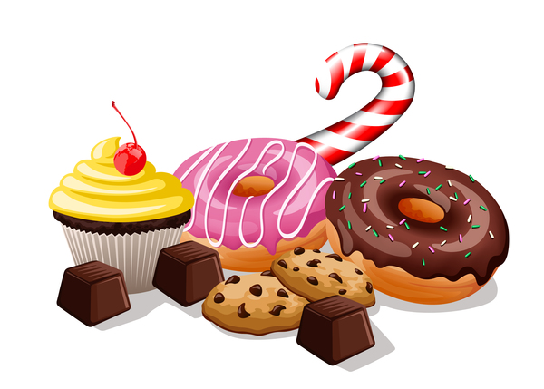 heap of sweets vectors illustration