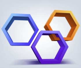 hexagon 3D modern background vector