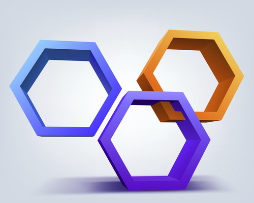hexagon 3D modern background vector