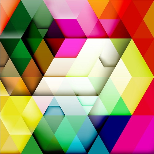 hexagon colorful abstract backgrounds vectors 01