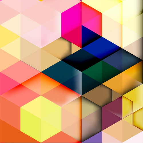 hexagon colorful abstract backgrounds vectors 02