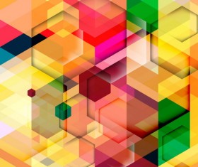 hexagon colorful abstract backgrounds vectors 04