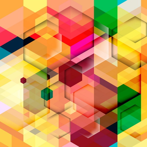 hexagon colorful abstract backgrounds vectors 04