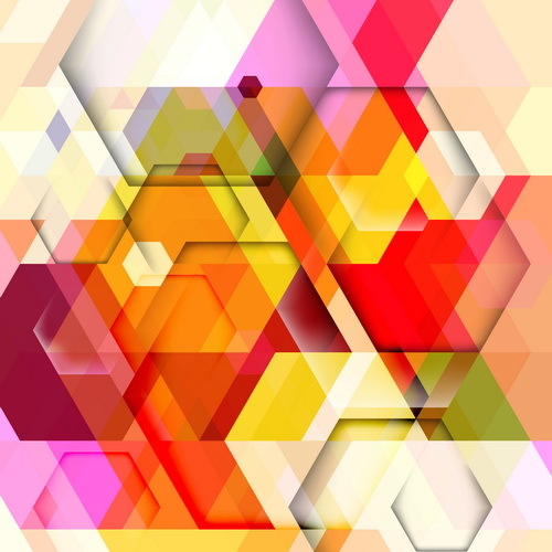 hexagon colorful abstract backgrounds vectors 05