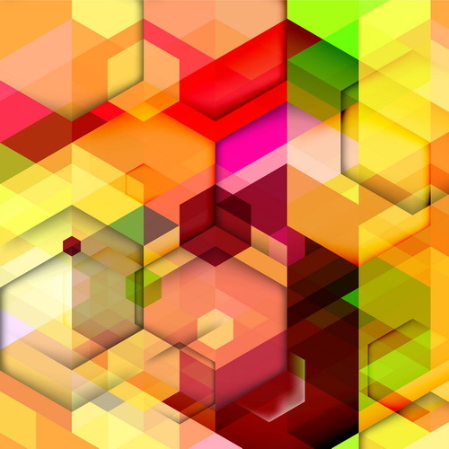 hexagon colorful abstract backgrounds vectors 06