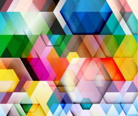 hexagon colorful abstract backgrounds vectors 07
