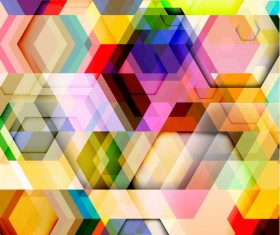hexagon colorful abstract backgrounds vectors 08