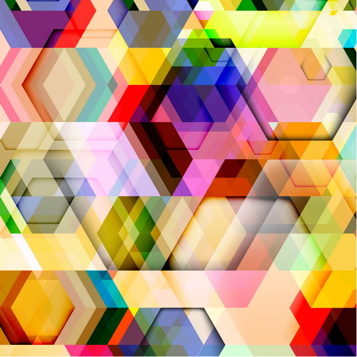 hexagon colorful abstract backgrounds vectors 08