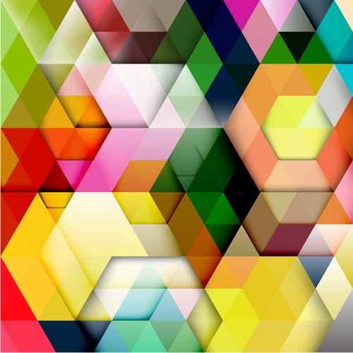 hexagon colorful abstract backgrounds vectors 09