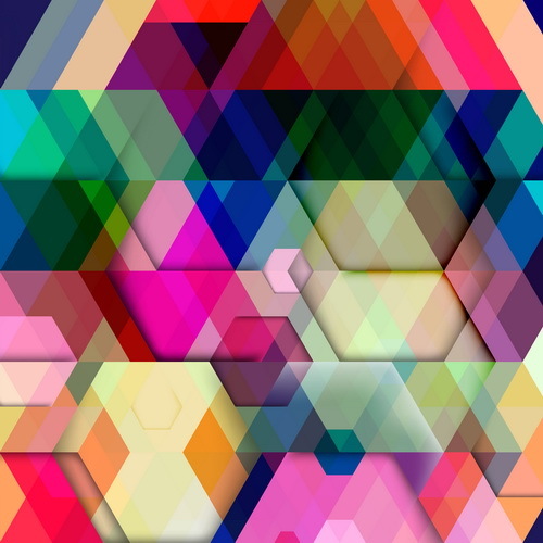 hexagon colorful abstract backgrounds vectors 10
