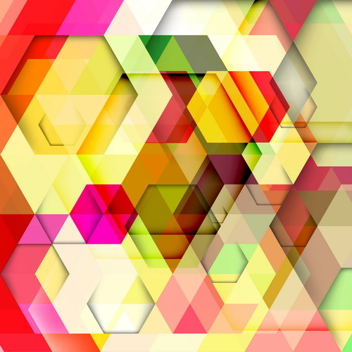 hexagon colorful abstract backgrounds vectors 11