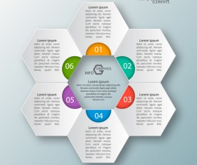 hexagon option infographic template vector 09