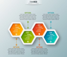 hexagon option infographic template vector 11