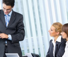 meeting introduced the market share Stock Photo