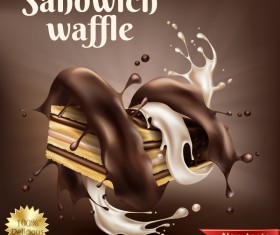 sandwich waffle poster template vector