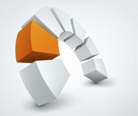 semicircle with 3d shape background vector 01