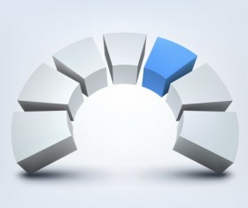 semicircle with 3d shape background vector 02