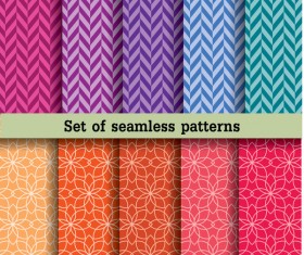 set colorful seamless patterns vector material 02