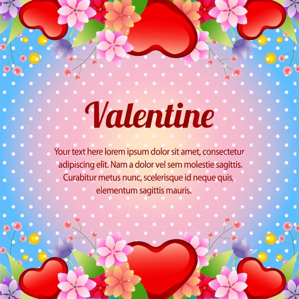 valentine card blue background vector