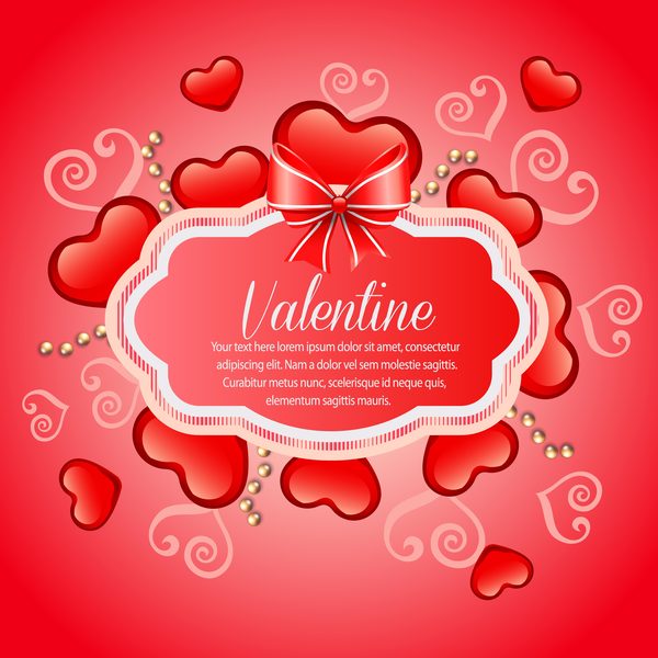 valentine heart shape card vector material
