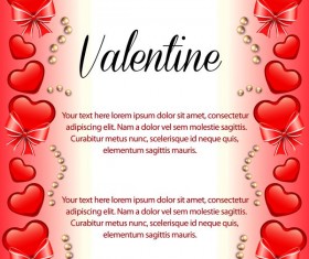 valentine red heart vertical border vector