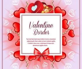 valentine square border with red heart vector