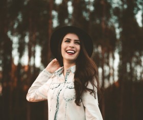 young woman with bright smile Stock Photo