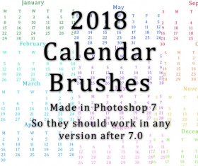2018 Calendar Photoshop Brushes